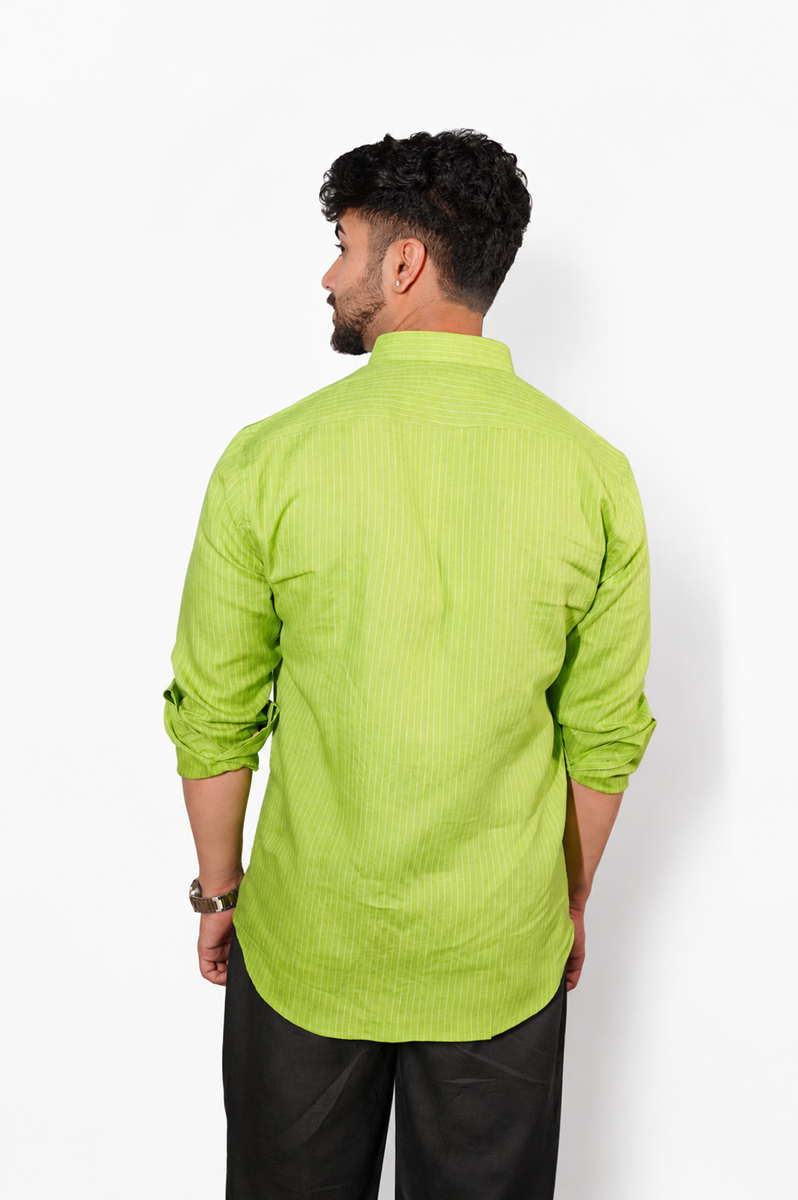 Fluorescent Green Linen Shirt