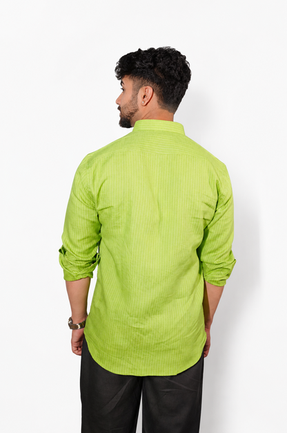 Fluorescent Green Linen Shirt