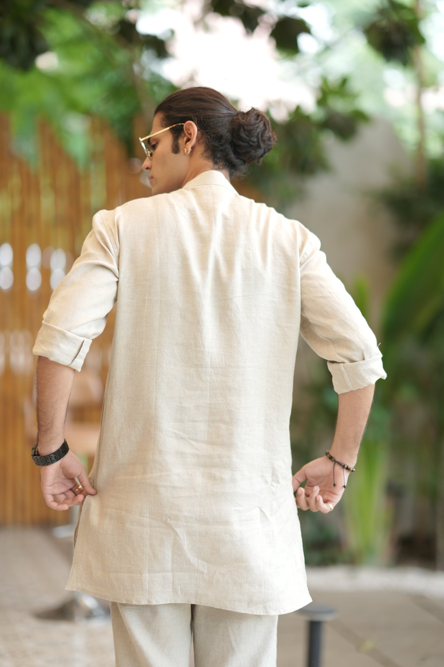 Natural Khadi Kurta Pyjama Pocket Set
