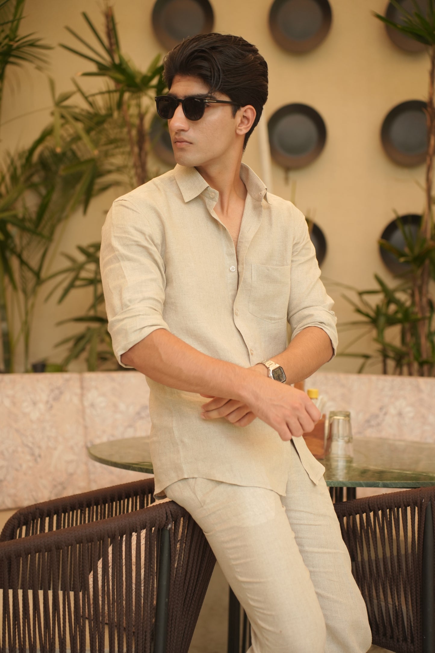Natural Khadi Linen Cord Set