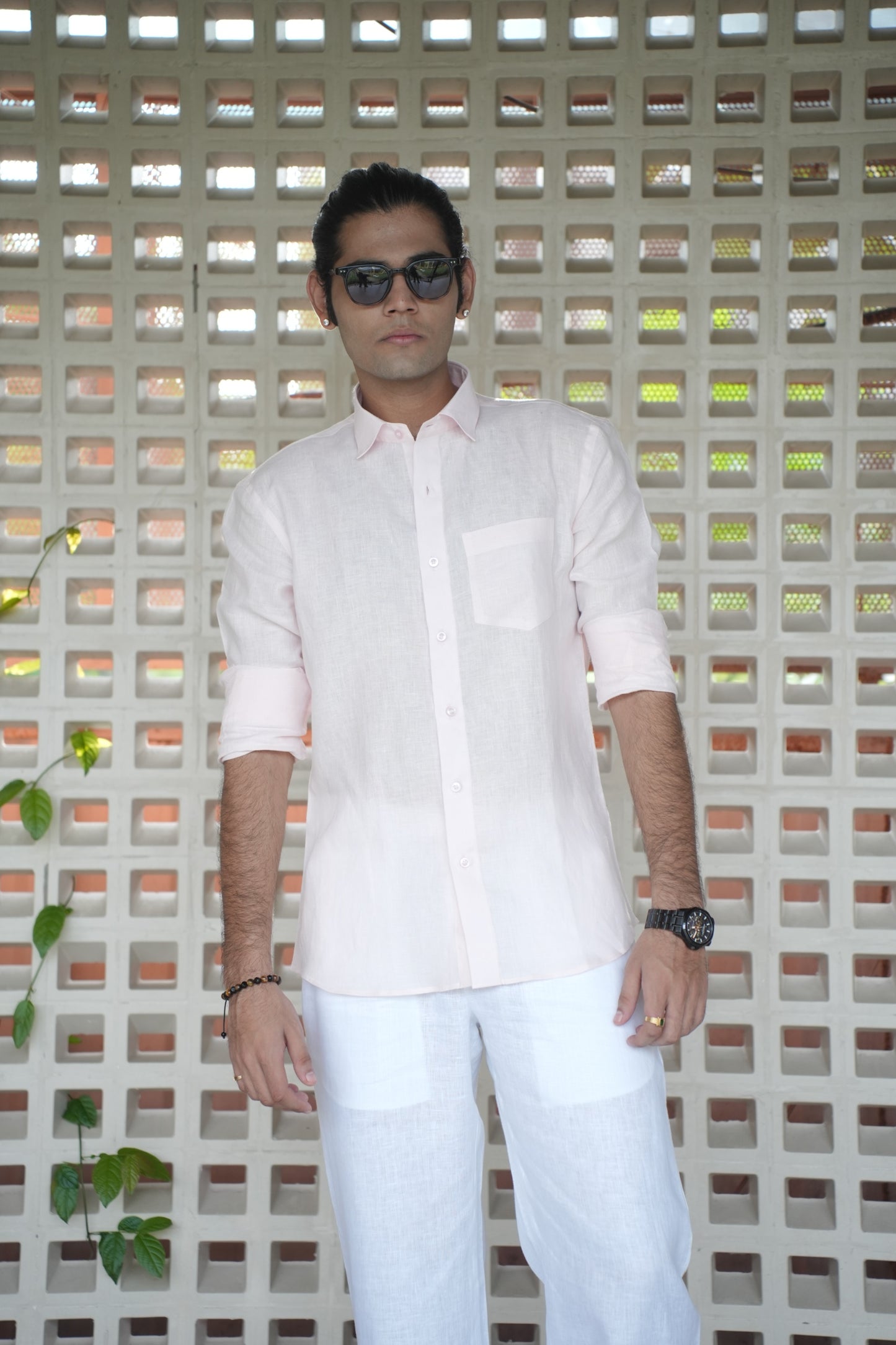 Baby Pink Linen Shirt