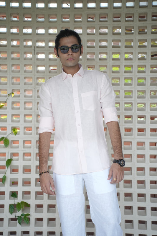 Baby Pink Linen Shirt