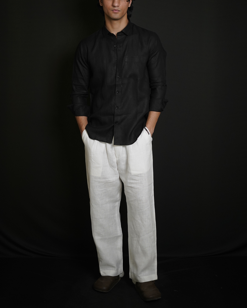 white dress shirt black slacks Classic Black Shirt & White Loose Pant Combination – MEC PRIMO
