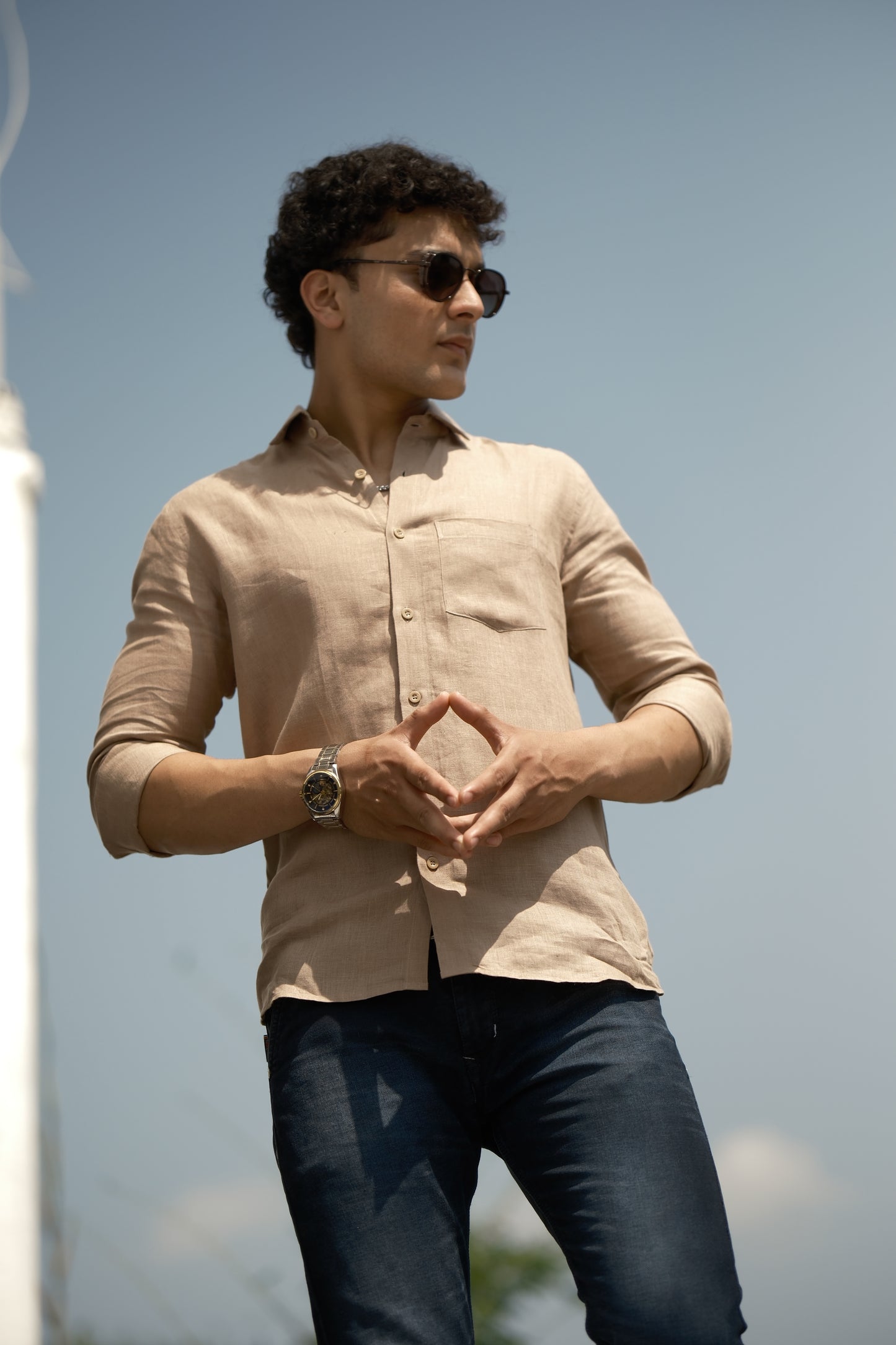 Linen Shirt – Beige Brown