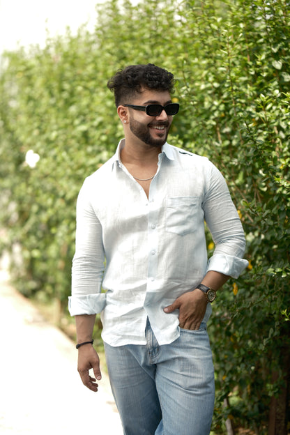 Linen Shirt – Sky Blue