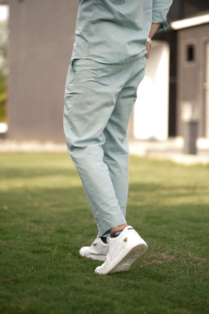 Cotton Linen Pant - Dusty Blue