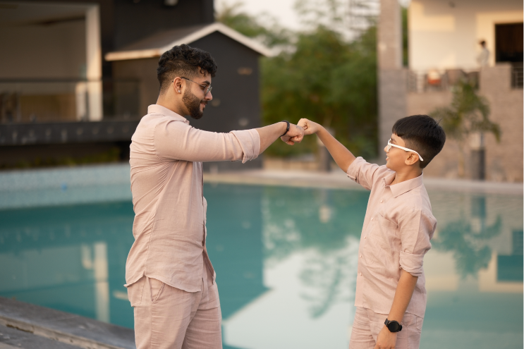 Dusty Pink - Father-Son Linen Co-ord Set Combo