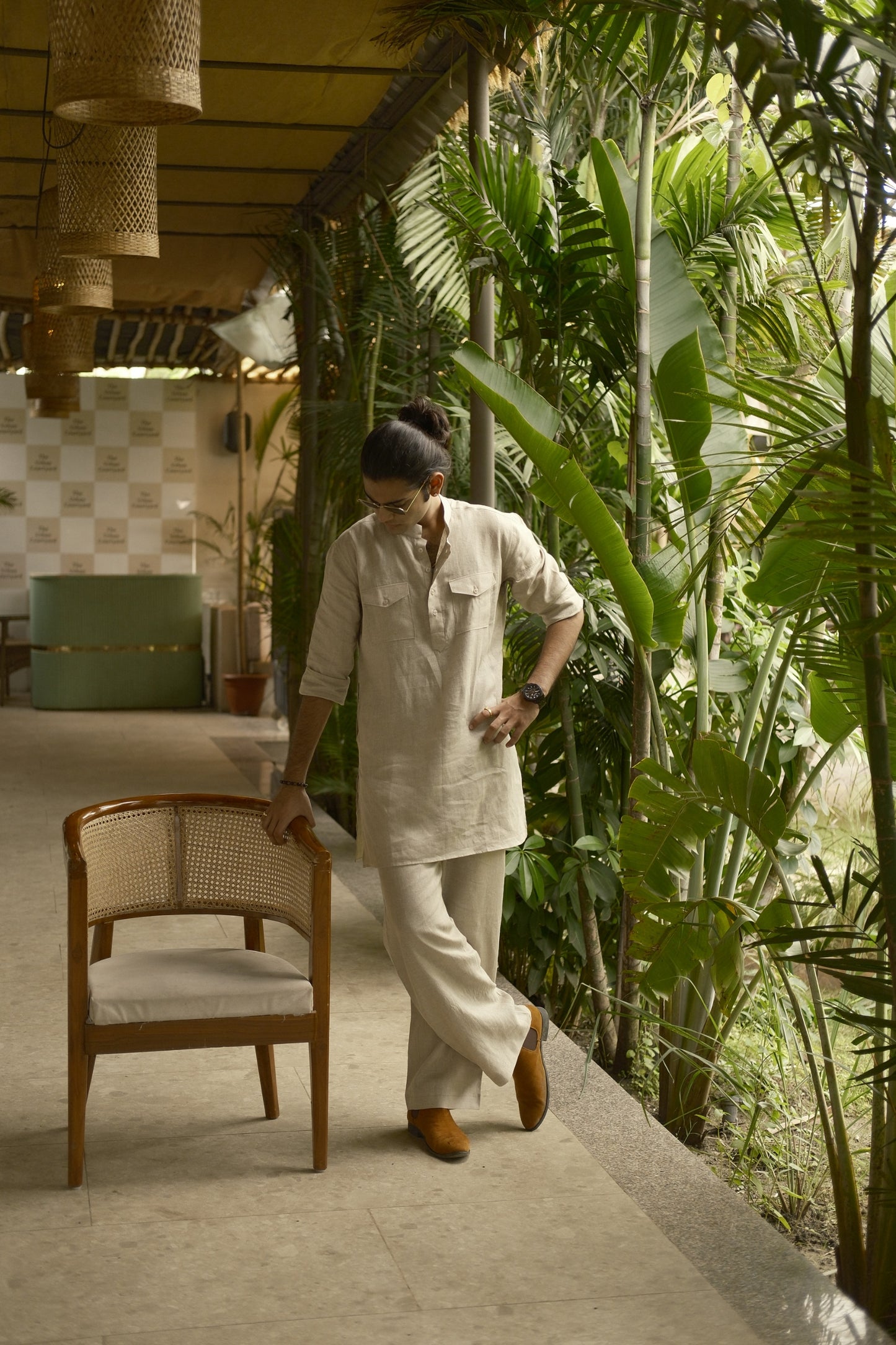 Natural Khadi Kurta Pyjama Pocket Set