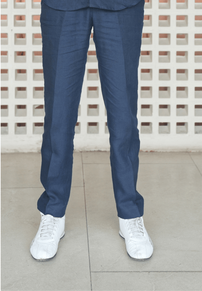 Navy Blue Linen Trouser