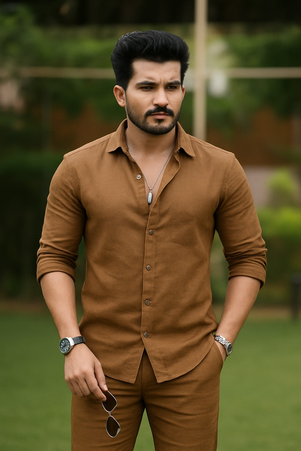 Tobacco Linen Cord Set