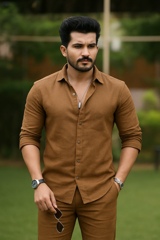 Tobacco Linen Cord Set