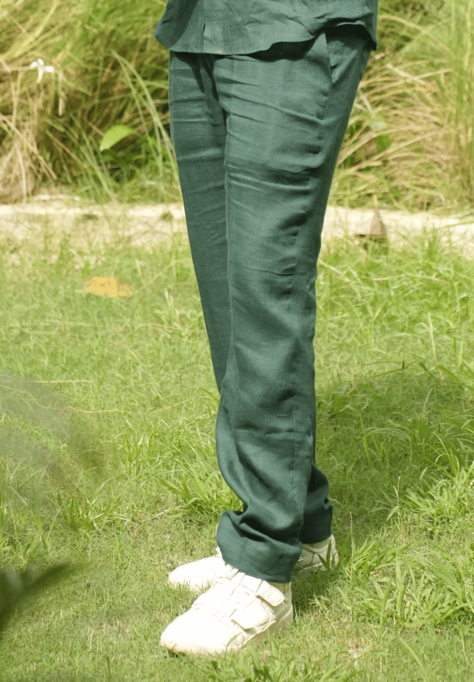 Bottle Green Linen Trouser