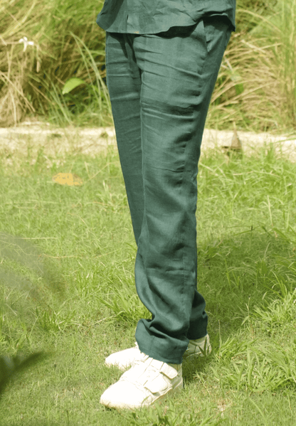 Bottle Green Linen Trouser
