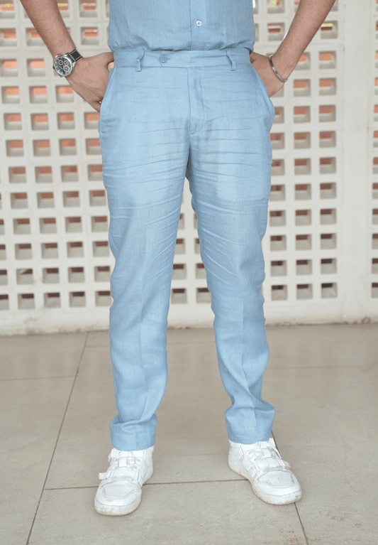 Denim Blue Linen Trouser