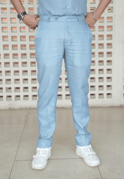 Denim Blue Linen Trouser