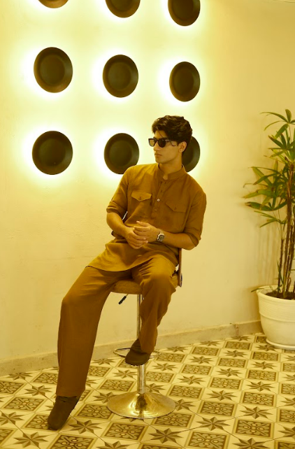 Tobacco Brown Kurta Pyjama Pocket Set