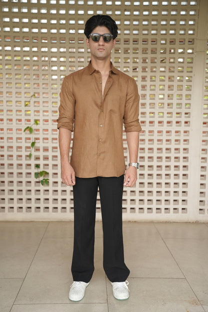 Tobacco Linen Shirt