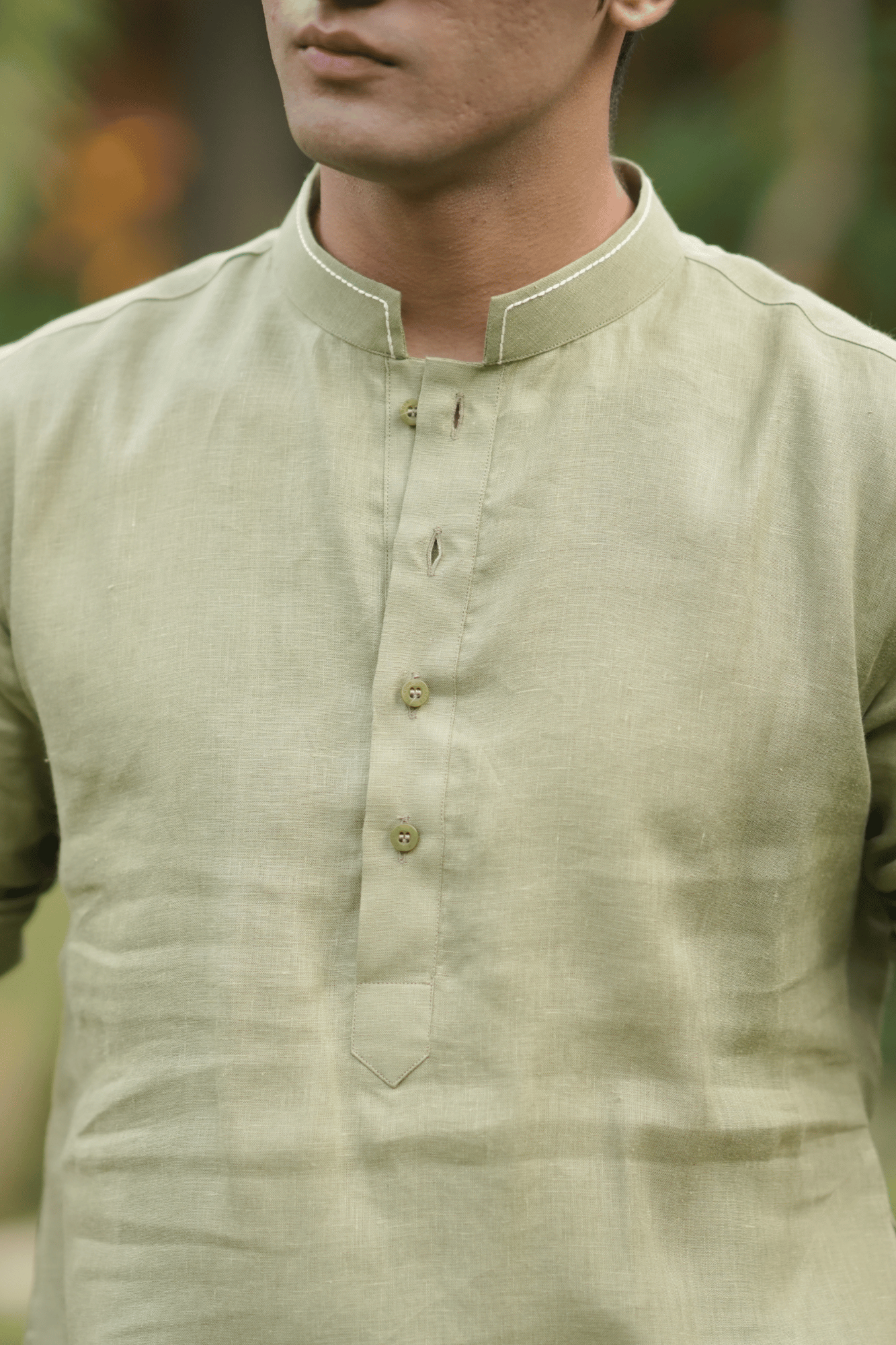 Mehandi Green Long Traditional Kurta Pyjama Set